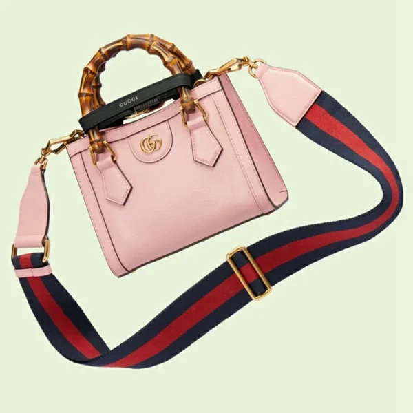 GUCCI Diana Mini Tote Bag - Pink Læder