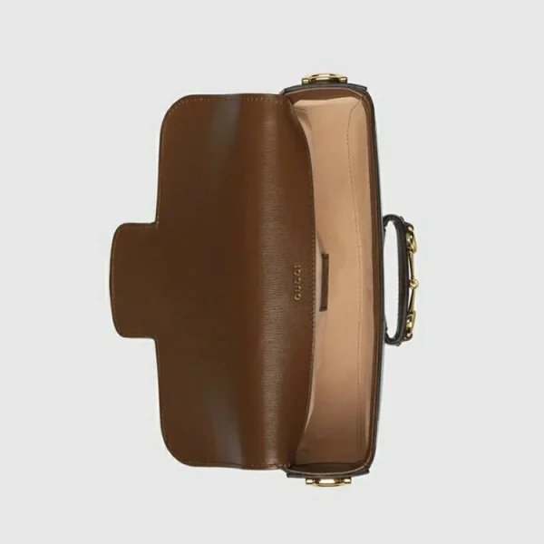 GUCCI Horsebit 1955 Lille skuldertaske - brunt læder
