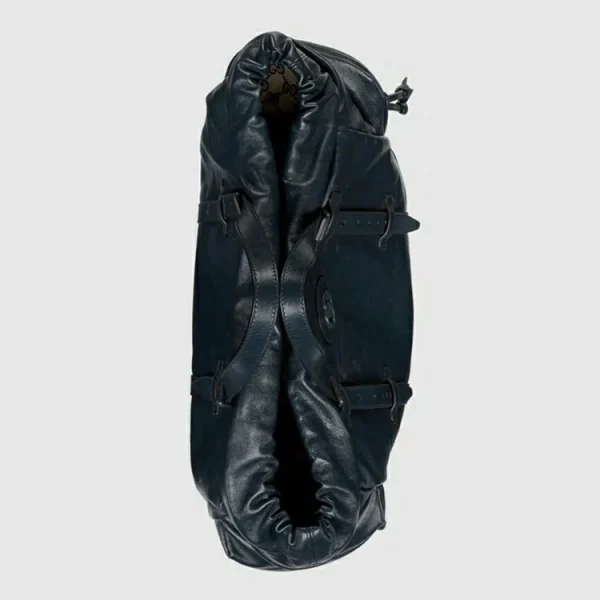 GUCCI Tote taske med snoretræk med tonal dobbelt G - mørkeblåt læder